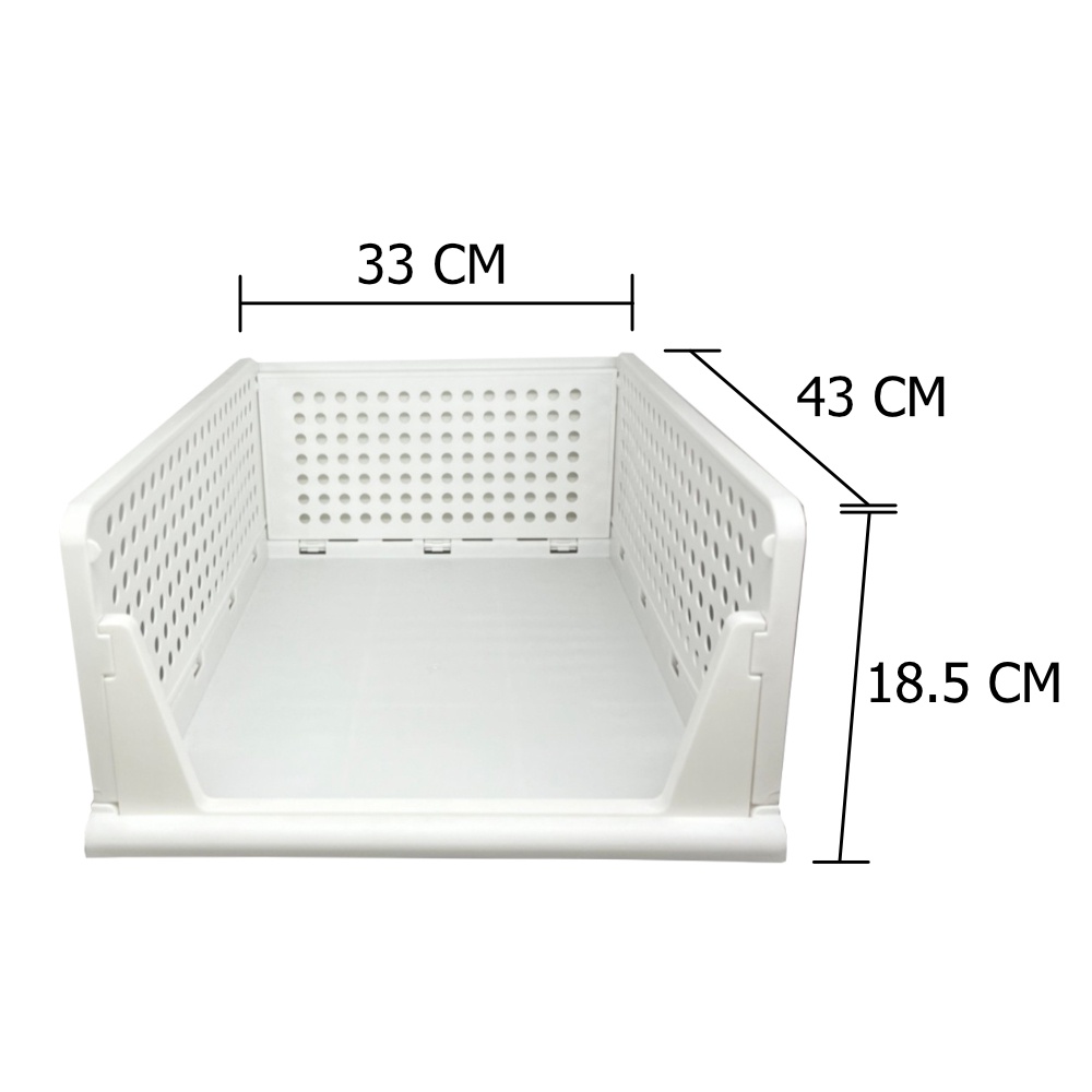 HomeBase PLIM Giỏ đựng đồ nhựa có M 5070 W33xD43xH18.5 Cm W33xD43xH14 Cm trắng