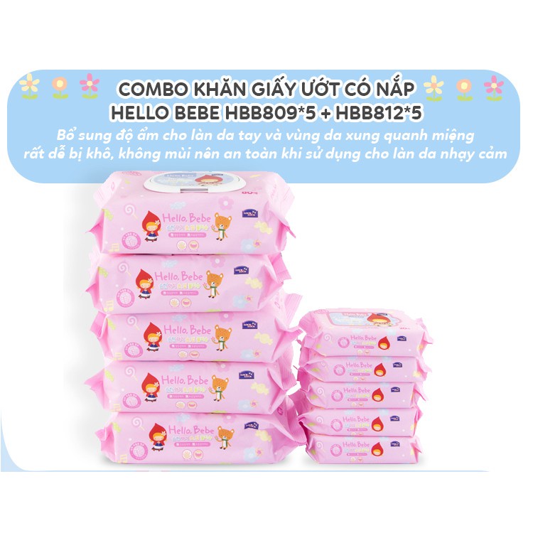 Khăn giấy ướt Lock&Lock Hello Bebe HBB812 set 20 tờ và HBB809 set 80 tờ - BABYHOPSG