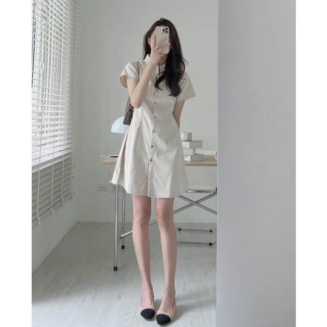 Váy Đầm Sơ Mi Nữ Cổ Bẻ Tay Ngắn Đơn Giản Nhưng Vô Cùng Đẹp | Simide Clothing