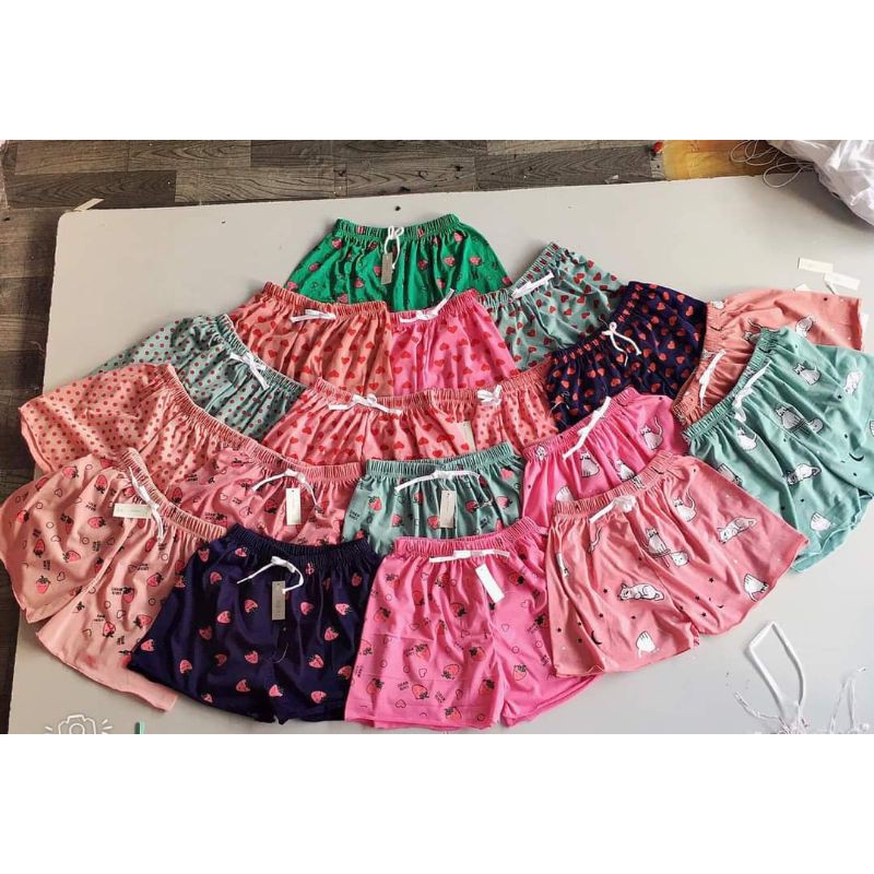 Quần đùi mặc nhà cotton nữ