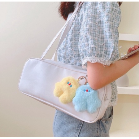 Móc Khóa Búp Bê Nhồi Bông Màu Hồng Dễ Thương