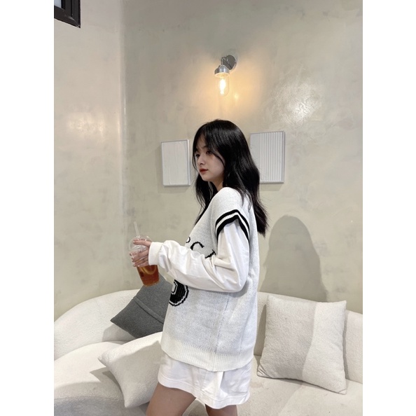 Áo len gile -from rộng _phong cách teen _hàng sẵn