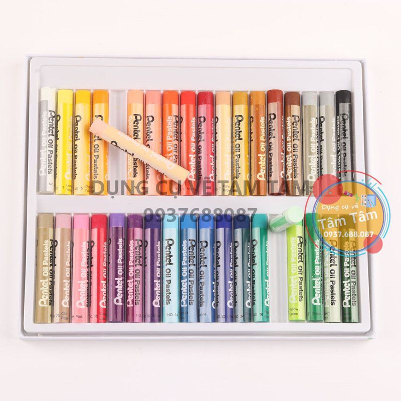[ TÂM TÂM ]-Sáp dầu Pentel 50 màu, Oil Pastels, Sáp màu-