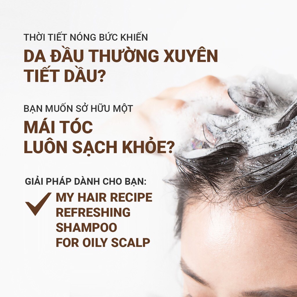 Dầu gội giảm tóc gãy rụng, cho tóc dầu, phục hồi tóc hư tổn - INNISFREE My Hair Recipe Shampoo 330ml