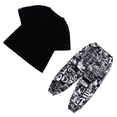 Quần áo nhảy Hiphop trẻ em | Quần Jogger Sup + Áo phông đen nam