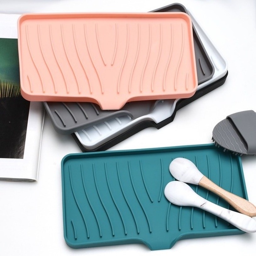 Khay Đựng Xà Phòng Bằng Silicone Thoát Nước Tiện Dụng Cho Nhà Bếp Chống Thấm Nước Cao Cấp Cho Nhà Tắm/Nhà Bếp Có Lỗ Ráo Nước Sắp Xếp Gọn Gàng Cho Nhà Tắm