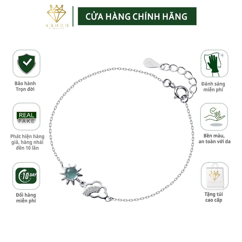 Vòng tay nữ bạc Ý s925 mô phỏng mặt trời đám may trôi S2667 - AROCH Jewelry