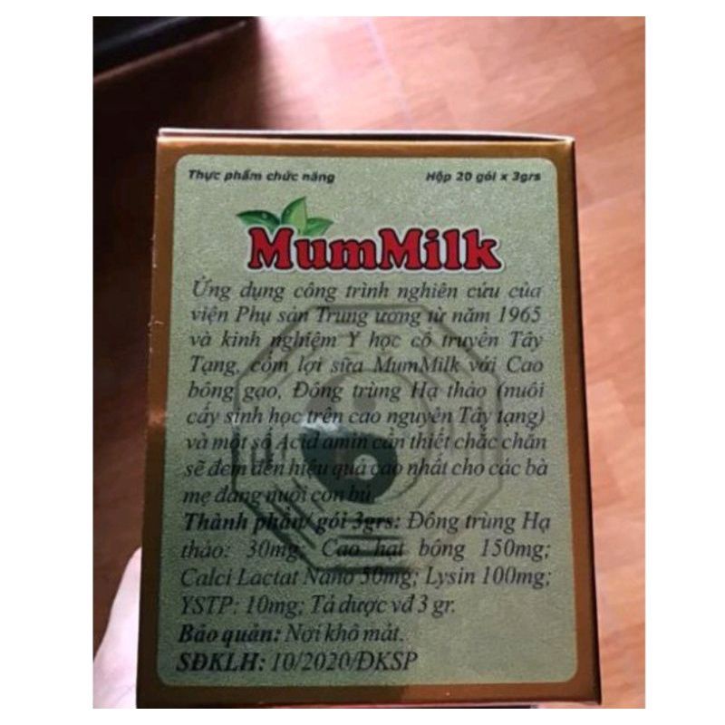Cốm MumMilk, cốm lợi sữa viện phụ sản giúp tăng kích sữa,hộp 20gói