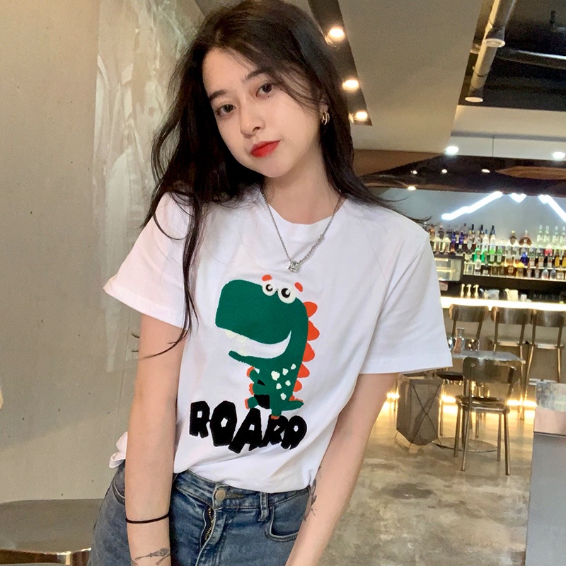 Áo thun SUXI tay ngắn cổ tròn thêu họa tiết thời trang dành cho nữ