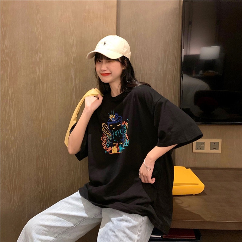 Áo Thun Nữ Tay Ngắn Cổ Tròn In Hình Cá Tính