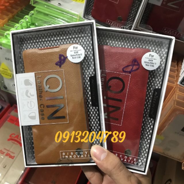 BAO DA NILLKIN QIN CHO SAMSUNG GALAXY NOTE 10 / NOTE 10 5G ( có ngăn đựng thẻ )