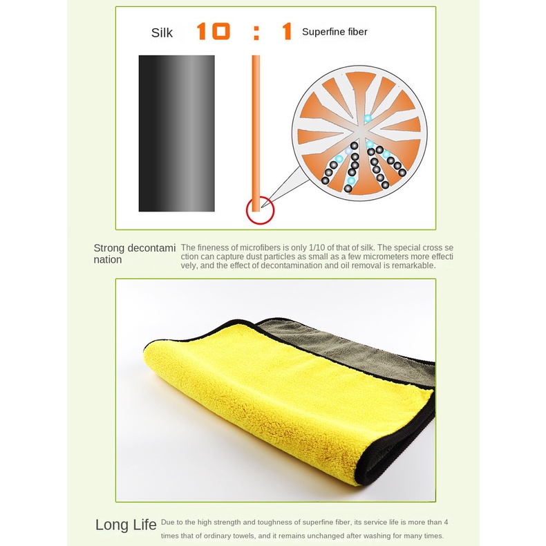 Khăn Lông Cừu San Hô Hai Mặt Dày Dặn Thấm Hút Tốt Vệ Sinh Xe Hơi