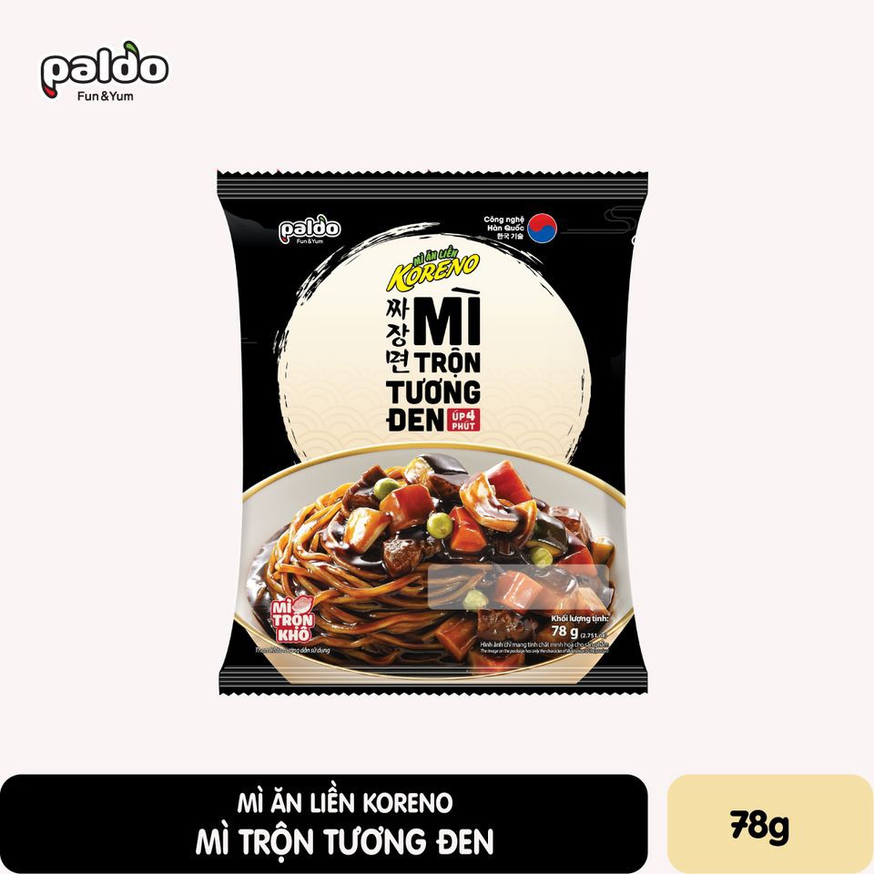 Thùng mì trộn tương đen Hàn Quốc Koreno Paldo (20 gói)- Mì tương đen Koreno Jjajangmen  PHIÊN BẢN MỚI gói 78g | BigBuy360 - bigbuy360.vn