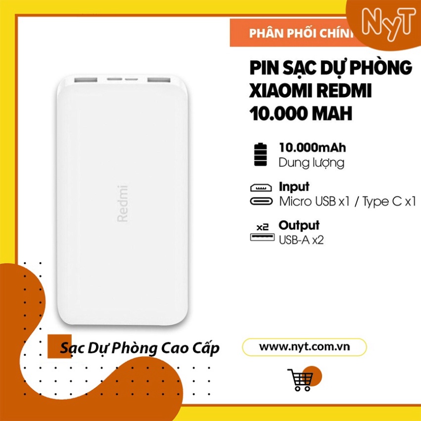 Pin Sạc Dự Phòng 10.000mAh 20.000mAh Xiaomi Redmi - Bảo Hành 12T Chính Hãng