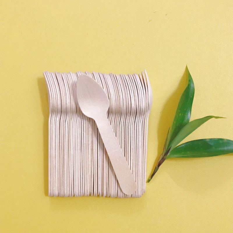 100 Muỗng Nĩa Gỗ dùng ăn sữa chua, cafe,...