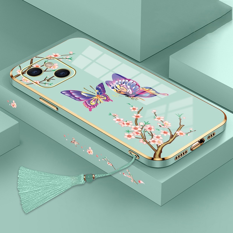 ốp lưng iphone 13 13 pro 13 pro max 14 14 pro 14 pro max Ốp Điện Thoại Silicon Họa Tiết Bươm Bướm Kèm Dây Đeo Cho iphone 13 13 pro 13 pro max 14 14 pro 14 pro max