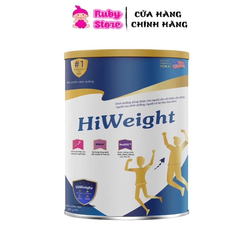 Sữa tăng cân Hiweight lon 650g chính hãng giá sỉ