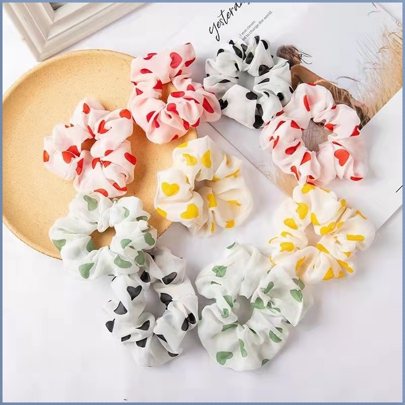 Dây Cột Tóc Bằng Vải Hình Ngôi Sao Trái Tim Dễ Thương Phong Cách Hàn Quốc