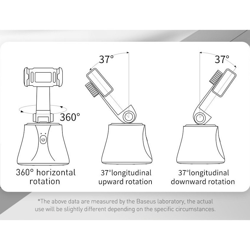 Đế kẹp điện thoại chống rung, xoay 360° gắn chân Tripod Baseus 360°AI Following Shot Tripod Head