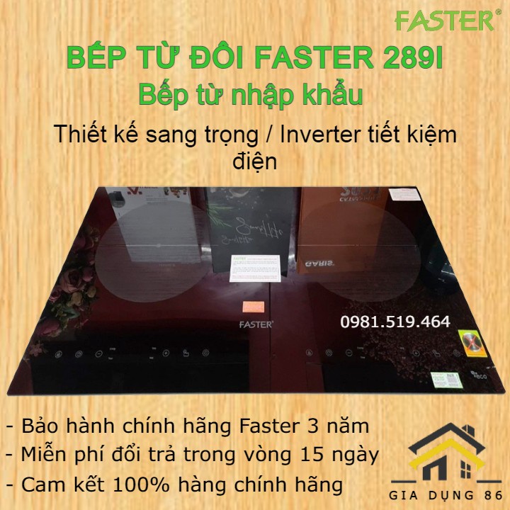 Bếp từ đôi Inverter Faster FS 289i / Tiết kiệm điện vượt trội (Công nghệ Inverter) /Bảo hành điện tử chính hãng 2 năm