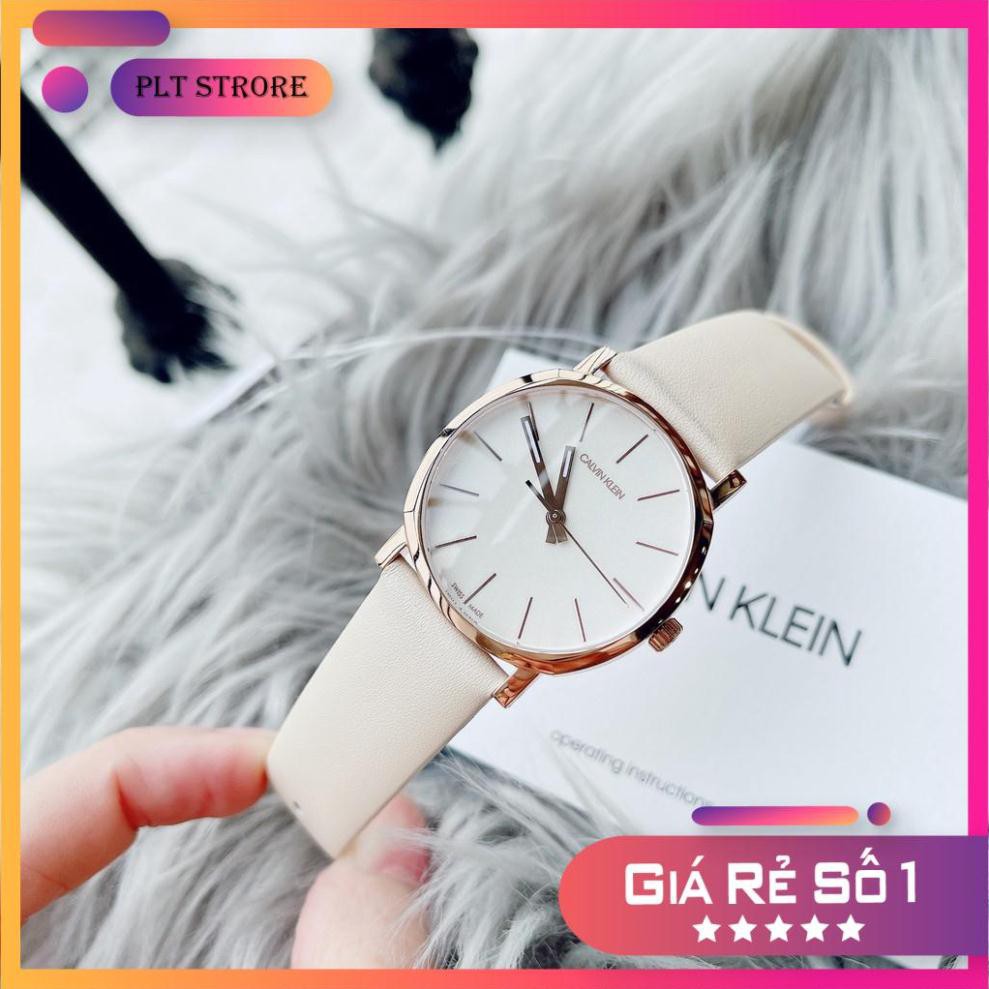 Đồng Hồ Nữ Calvin Klein K8Q336X2 dây da màu kem Full Box ⚜️Hàng Authentic⚜️