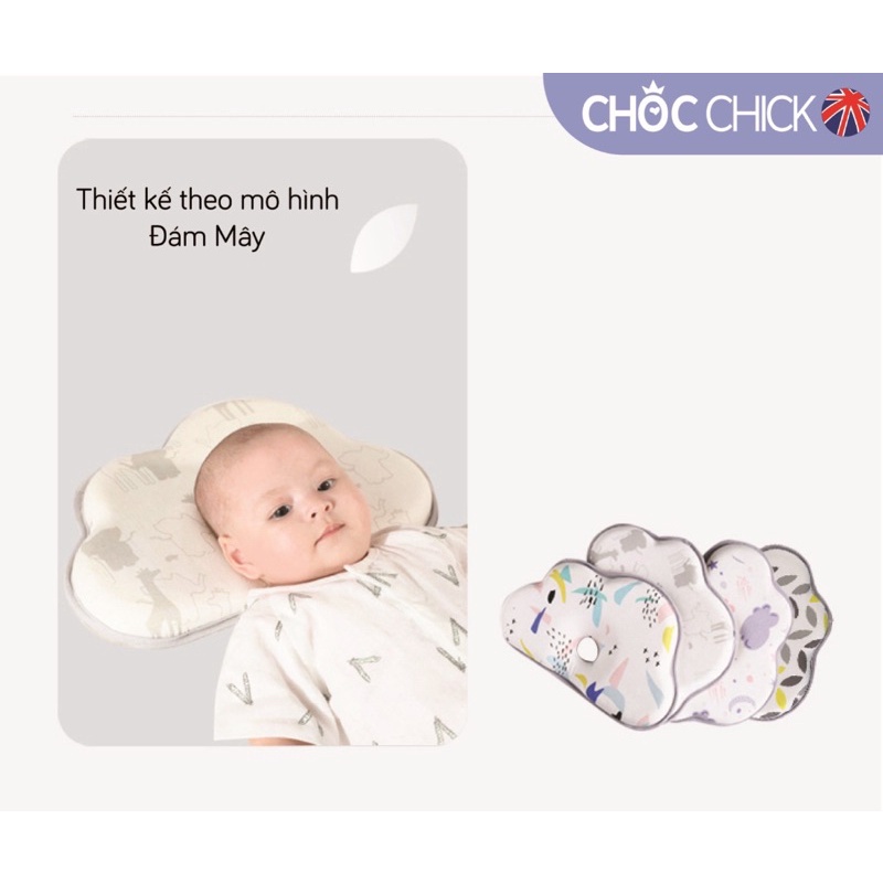Gối chống bẹt đầu Chokchick cao su hỗ trợ bé sơ sinh đến 6 tháng 3235