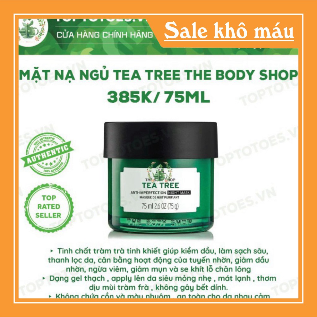 SỐC TẬN ÓC . Mặt nạ ngủ The Body Shop Tea Tree Anti-imperfection Night Mask ngừa và giảm mụn, thanh lọc da, kiềm dầu . $