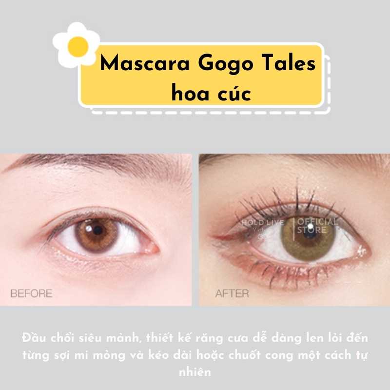 [Có sẵn] Mascara Gogo Tales bản Hoa Cúc làm dài mi nhanh khô, không vón cục chuốt dễ nội địa trung GT261