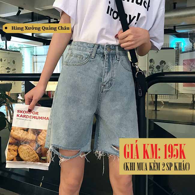 [Bán chạy + video ] Quần shorts jean nữ lưng cao Ulzzang QLJ52