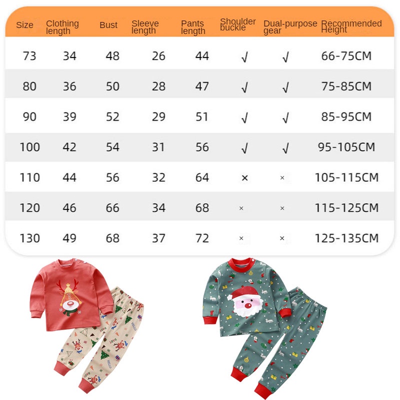 Bộ Đồ Ngủ 100% Cotton Tay Dài Cổ Tròn In Họa Tiết Tuần Lộc Giáng Sinh Phong Cách Hàn Quốc Cho Bé