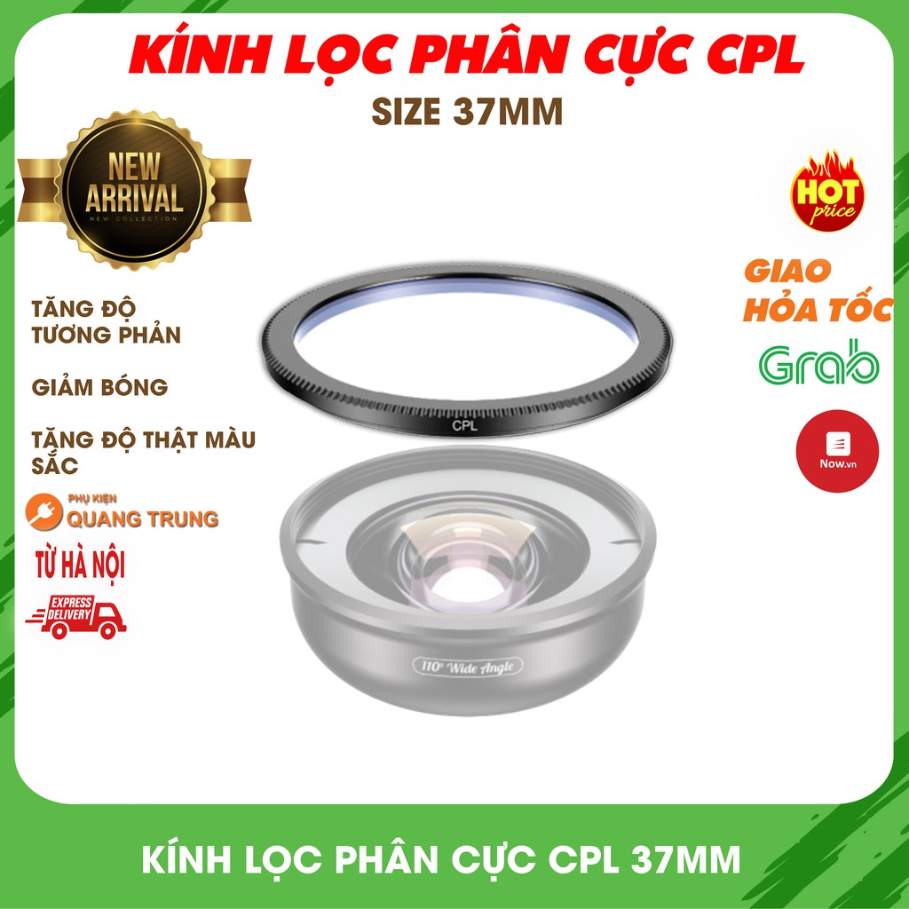 Kính lọc phân cực CPL 37mm dành cho lens,ống kính điện thoại