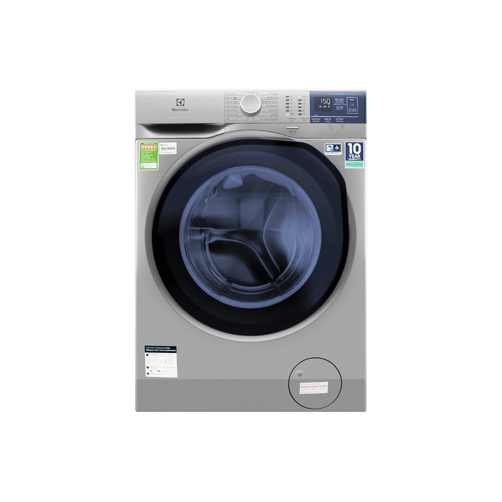 Máy giặt Electrolux 9 kg Inverter màu xám bạc EWF9024ADSA