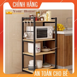Kệ lò vi sóng 4 tầng, khung sắt mặt gỗ siêu bền- đẹp dangphuocbinh533173