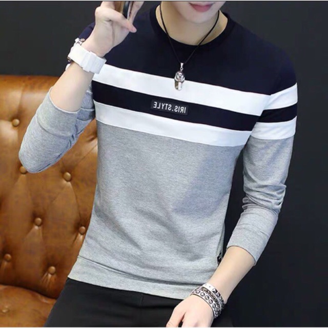 Áo thun tay dài nam phối phong cách tm 18 | BigBuy360 - bigbuy360.vn