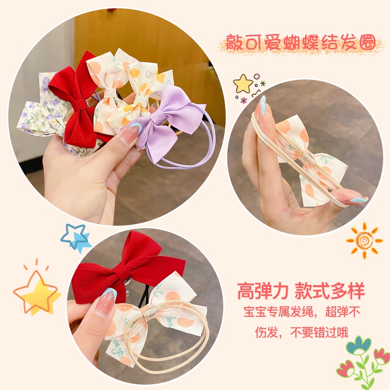 Dây Cột Tóc Thắt Nơ Không Đau Dễ Thương Cho Bé Gái