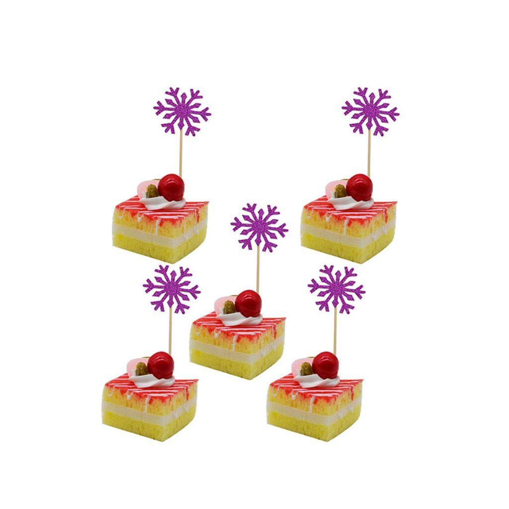 AUGUSTINA Phụ Kiện Trang Trí Bánh Kem Hình Bông Tuyết Lấp Lánh Nhiều Kiểu Dáng Sáng Tạo