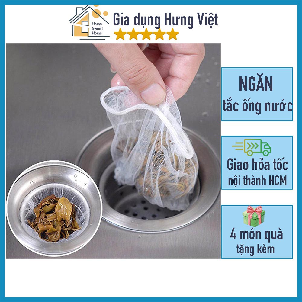 Bịch lọc rác nhà bếp, ngăn rác nhỏ lọt xuống ống cống, gây tắc cống - Set 100 cái [LỌC RÁC 100]