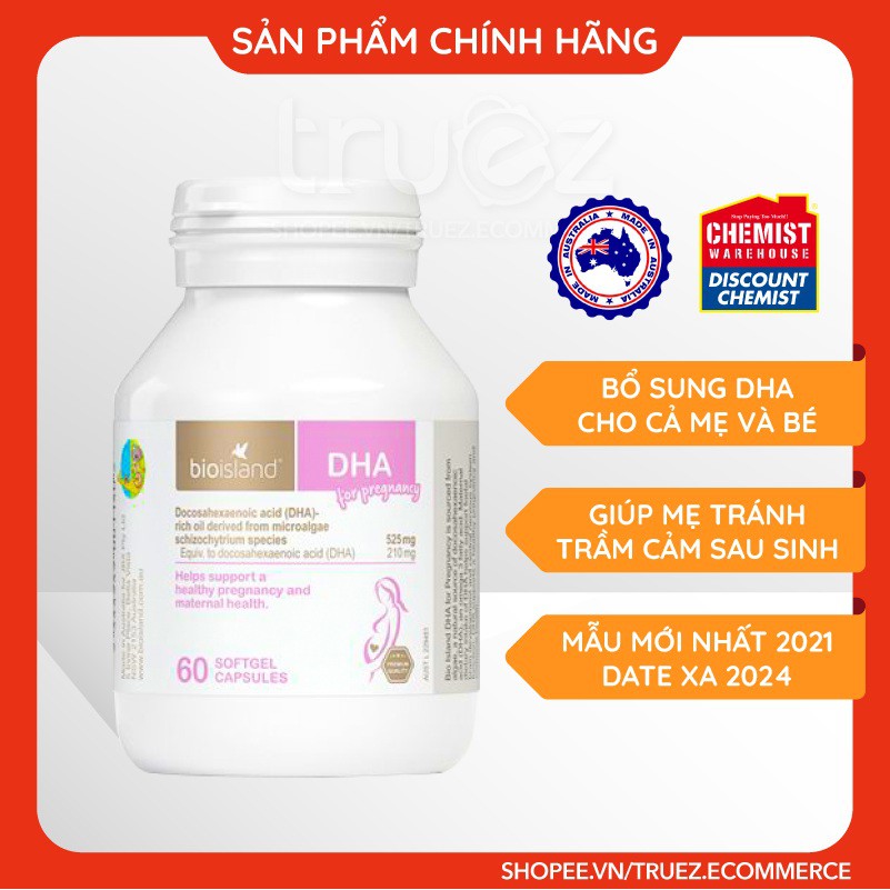 Viên uống DHA bầu [Úc] Bio Island DHA for Pregnancy [Chính hãng]