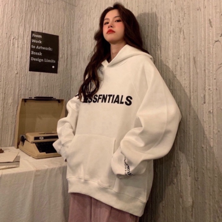 Áo nỉ hoodie Essentials In Decal siêu bền, đẹp , áo nỉ bông unisex nam nữ