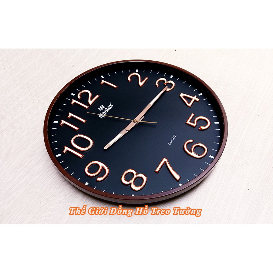 Đồng hồ EASTAR Tròn Lớn – Số nổi 3D có DẠ QUANG (*) – Máy KIM TRÔI - Mặt Đen - Bảo Hành 1 Năm - Kèm Pin Maxell
