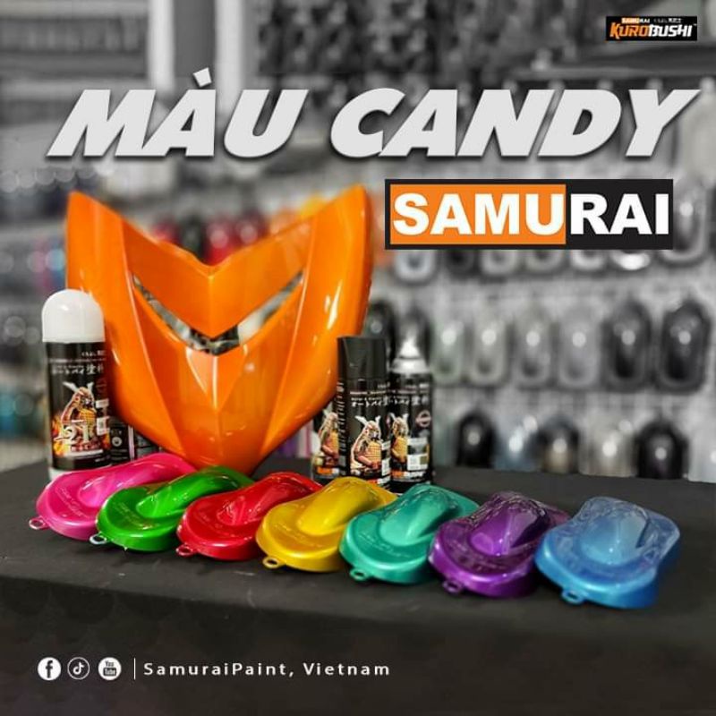 sơn xịt Samurai Japan màu đỏ candy. Mã Y138*