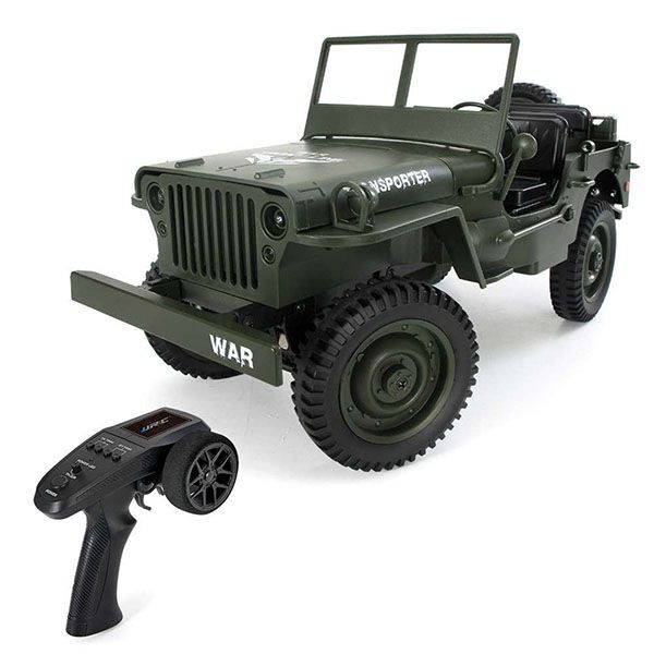 Xe quân sự điều khiển từ xa JJRC Q65 - Mô hình ô tô Jeep Transporter WPL C606 tỉ lệ 1:10 đồ chơi JJRCQ65 sóng 2.4GHz