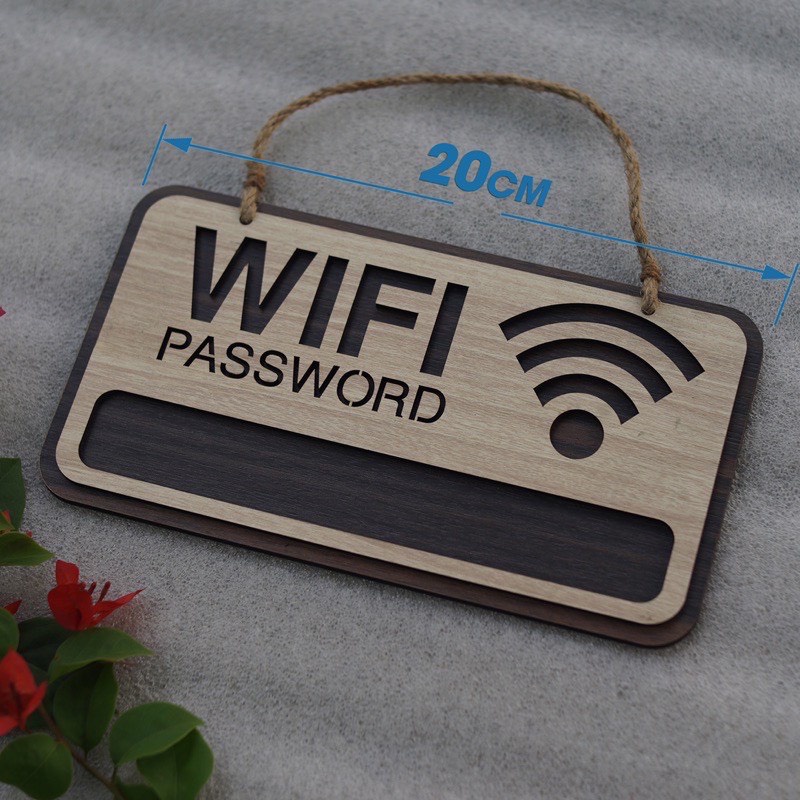 Bảng Gỗ Decor Quán Free Wifi trang trí cao cấp hiện đại khắc theo yêu cầu