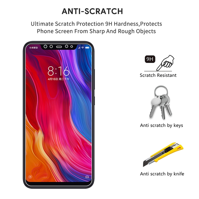 Miếng dán kính cường lực bảo vệ điện thoại Xiaomi CC9 Mi9T Mi 8 9 MAX 2 3 Pocophone