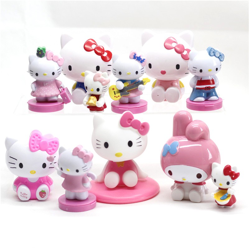 Phụ Kiện Trang Trí Bánh Kem Hình Mèo Hello Kitty Dễ Thương
