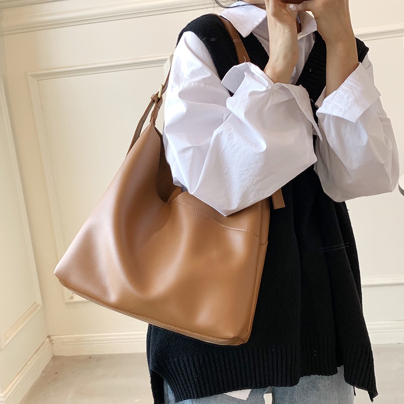 Túi Xách Da PU Sức Chứa Lớn Phong Cách Cổ Điển