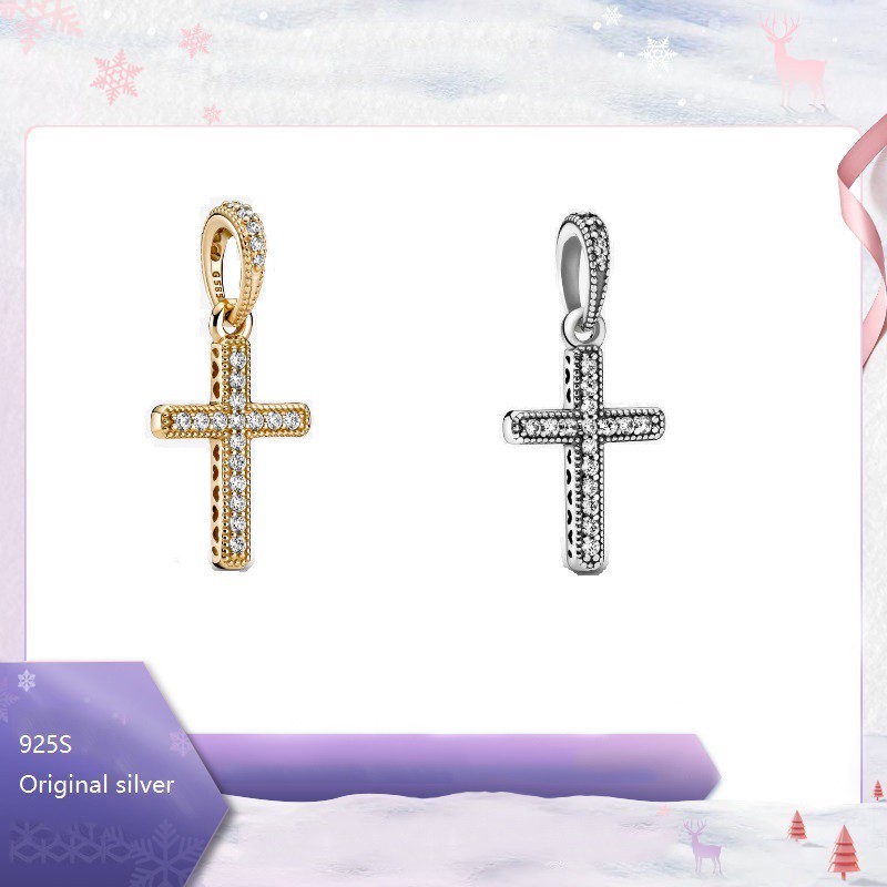 Dây Chuyền Bạc 925 Mặt Thánh Giá Đính Đá Zircon Lấp Lánh