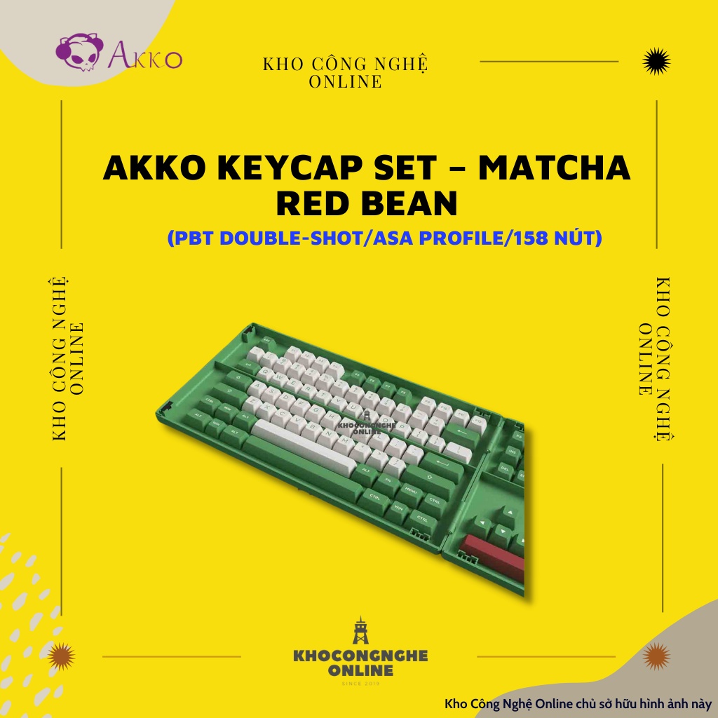 AKKO Keycap set – Matcha Red Bean (PBT Double-Shot/ASA profile/158 nút)