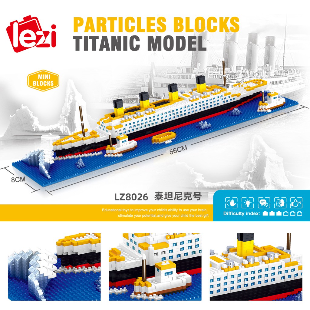 Mô hình đồ chơi lắp ráp tàu Titanic Mini 2338