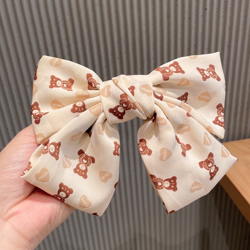 Kẹp tóc hình nơ dễ thương phong cách Hàn Quốc thời trang thu đông cho nữ